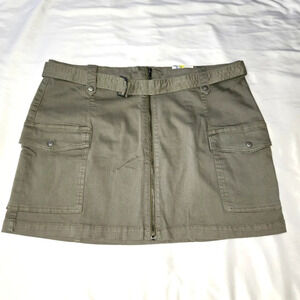 So women's jean mini micro skirt size 22 green khaki 90s Y2K